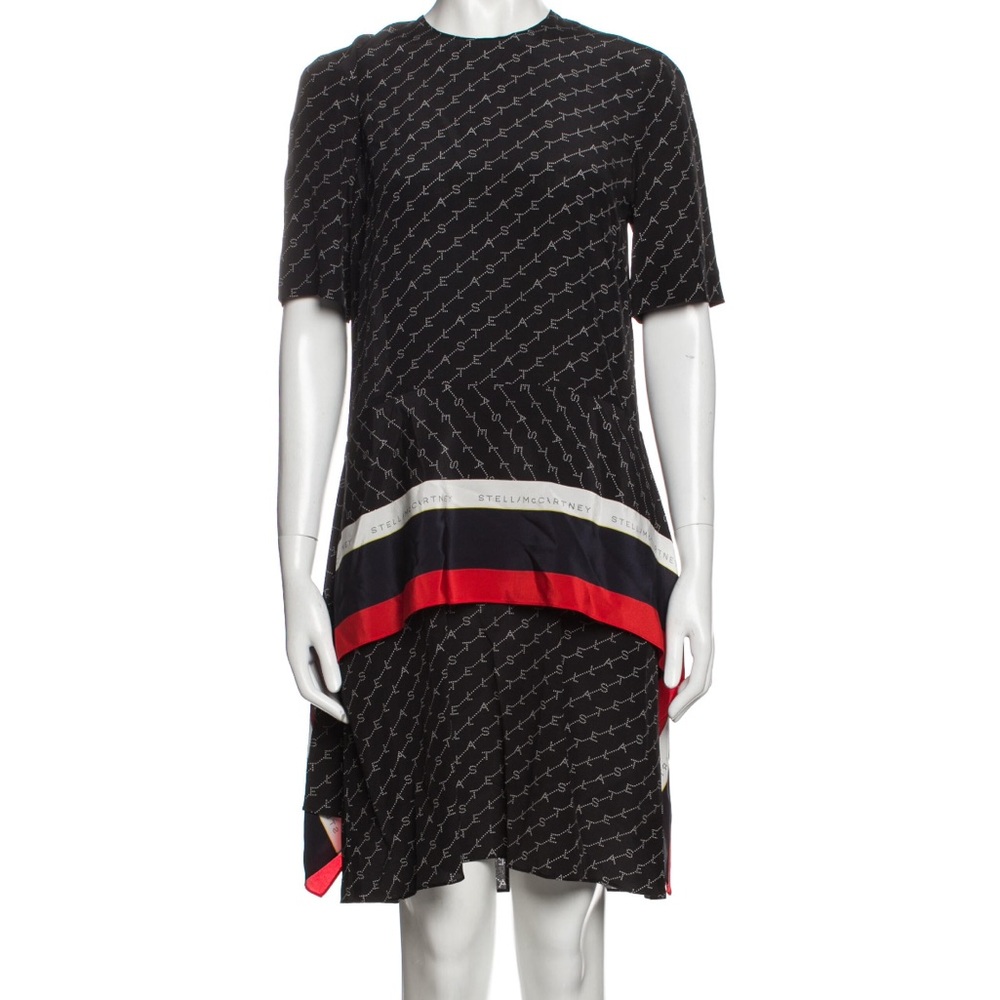 Stella McCartney Black and Red Women's Dress. Silk 100%. Size Small
